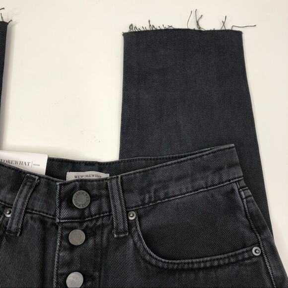 We Wore What Danielle high rise button fly jeans black - 24 - Picture 6 of 11